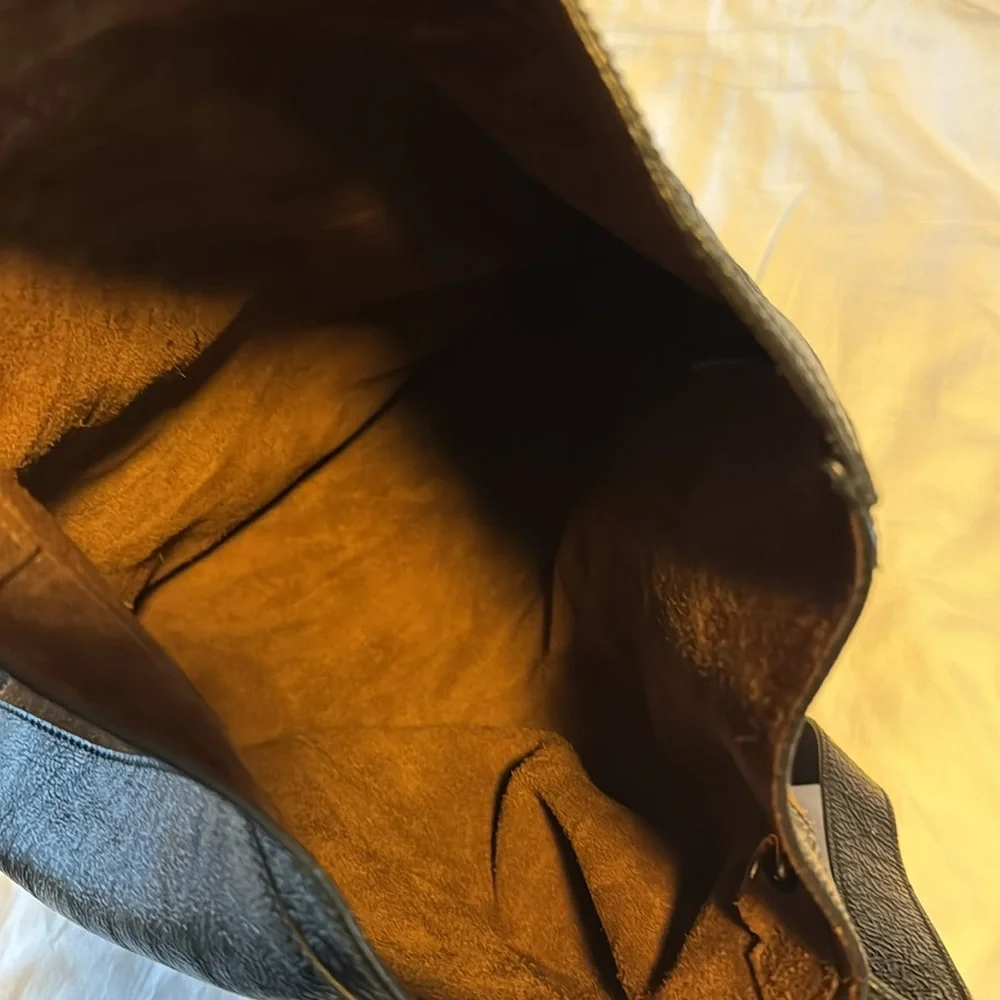 GUCCI Iconic brown suede and black leather large tote - Picture 3 of 7